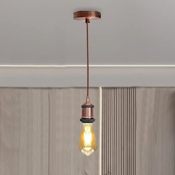 E27 Pendant Lamp Holder 1m Copper Light Pendant UK~1703