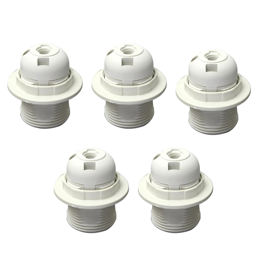 5Pack E27 Light Bulb,Pendant Socket Holder Screw White Plastic Lamp holder ~4368
