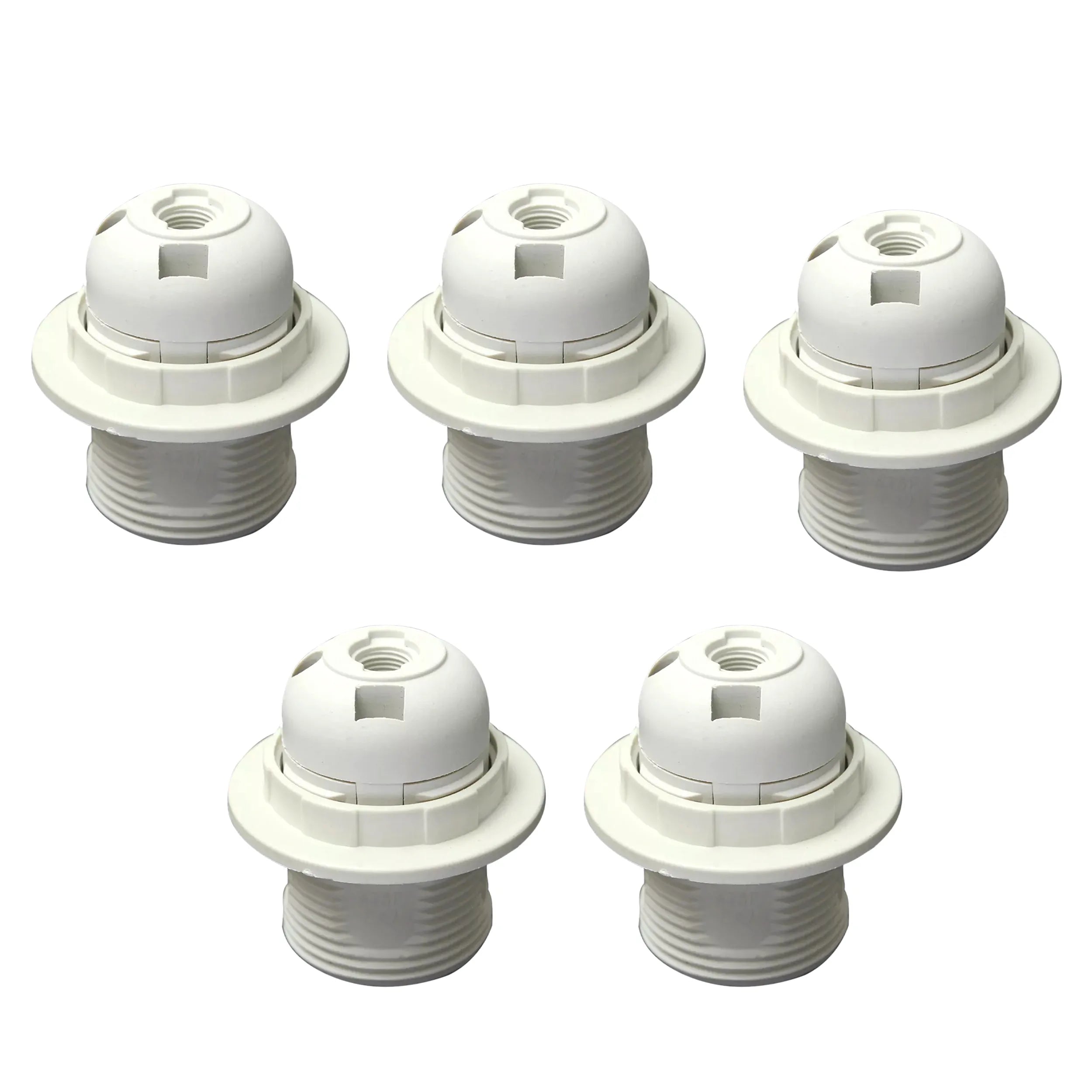 5Pack E27 Light Bulb,Pendant Socket Holder Screw White Plastic Lamp holder ~4368