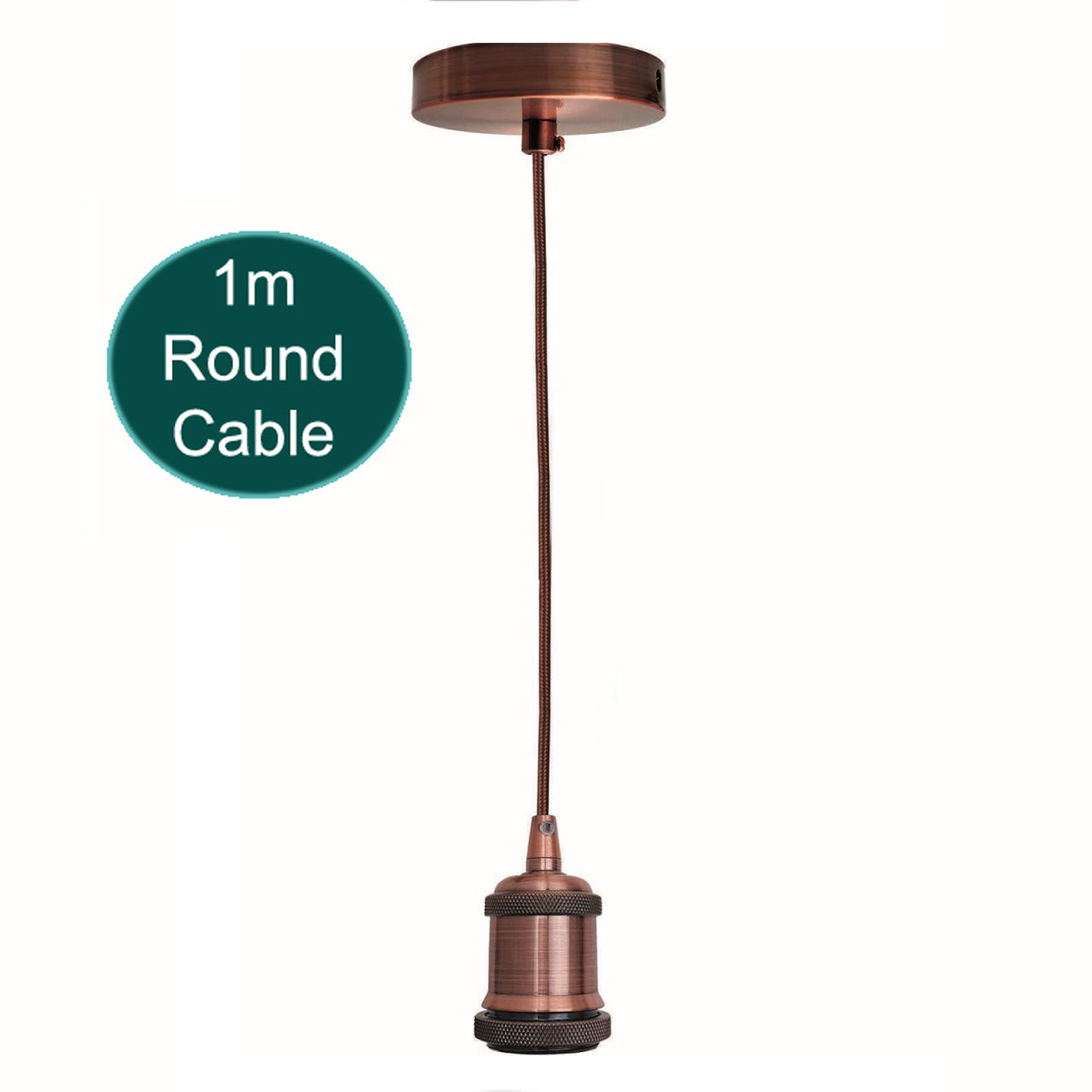 E27 Pendant Lamp Holder 1m Copper Light Pendant UK~1703