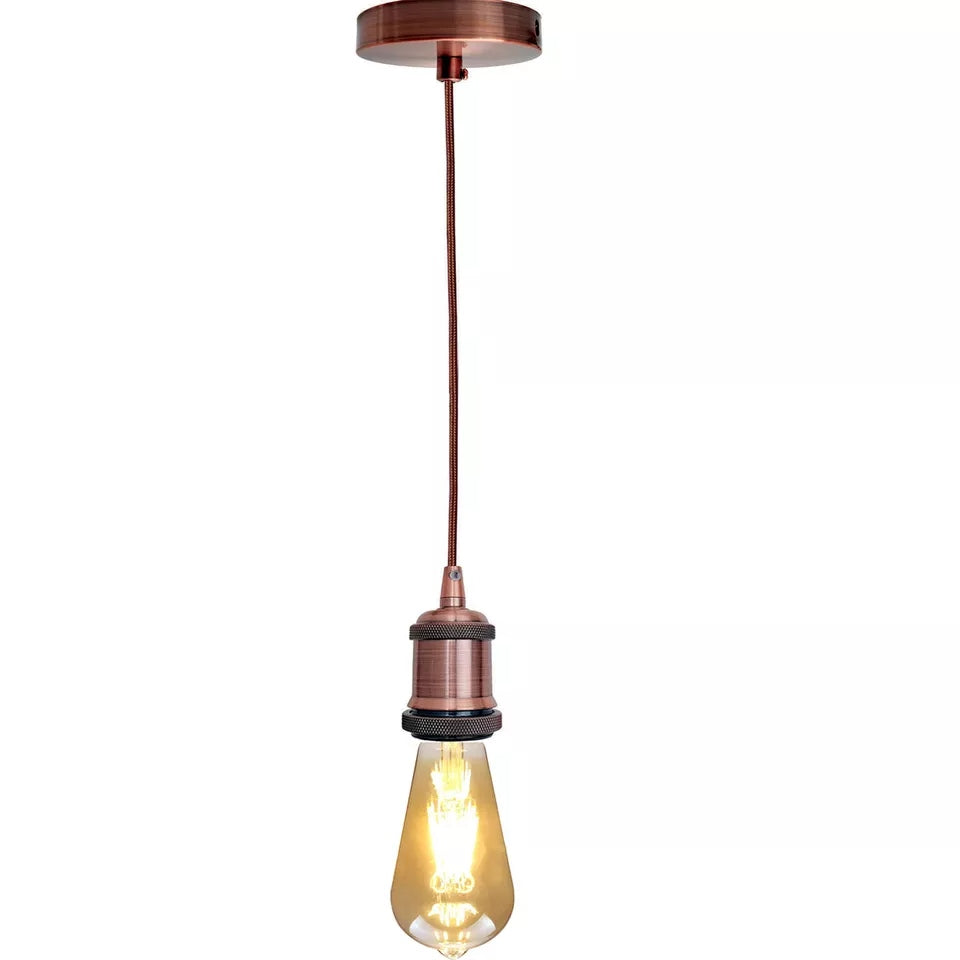 E27 Pendant Lamp Holder 1m Copper Light Pendant UK~1703